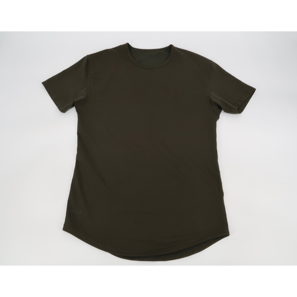 BYLT Drop Cut T-Shirt Mens Medium Dark Green Short Sleeve Curved Hem